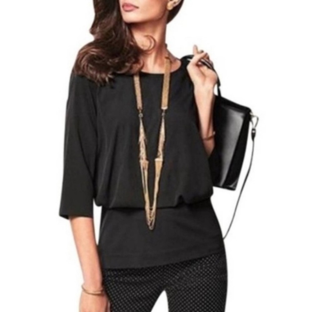 CABI | Black Indulgence Draped Blouse